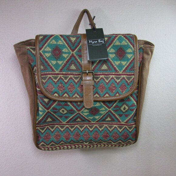 Myra Bag Dot In Chain Chevron Aztec Southwestern Diaper Backpack Bag Purse - Picture 1 of 3